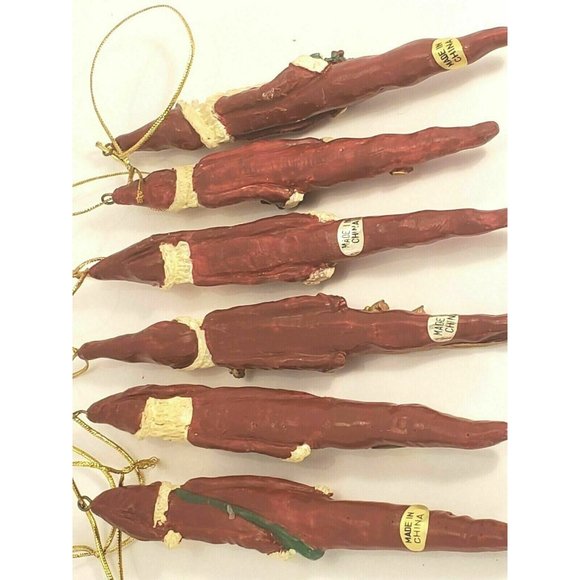 Santa Icicle Pencil Ornaments Skinny Christmas Resin 6.5"  Midwest of Cannon NEW - Picture 7 of 7